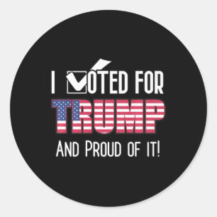 Jag röstade för en trump Patriotic Flagga American Runt Klistermärke