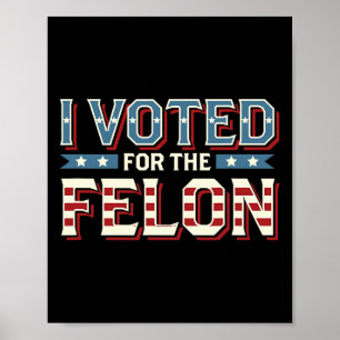 Jag röstade för Felon - Donald Trump 2024 Poster
