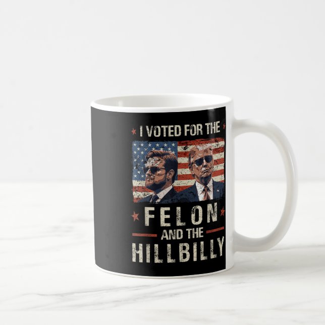 Jag röstade för Féon och Hillbilly 2024-trumman Kaffemugg (Höger)