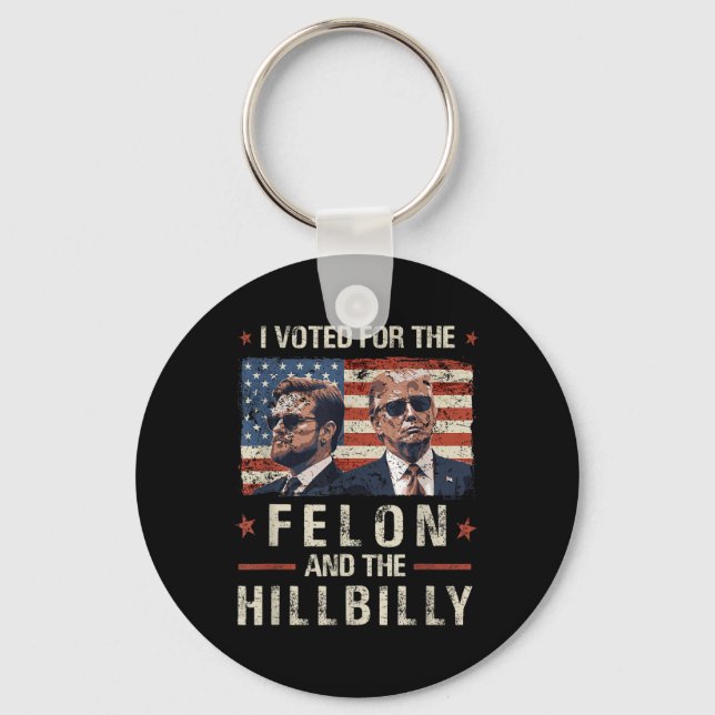 Jag röstade för Féon och Hillbilly 2024-trumman Nyckelring (Framsida)