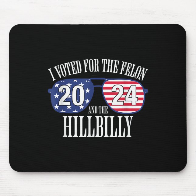 Jag röstade för Fileon och Hillbilly 2024 Musmatta (Framsidan)