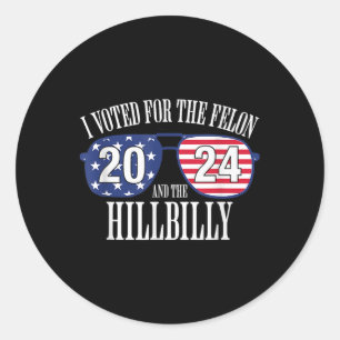 Jag röstade för Fileon och Hillbilly 2024 Runt Klistermärke