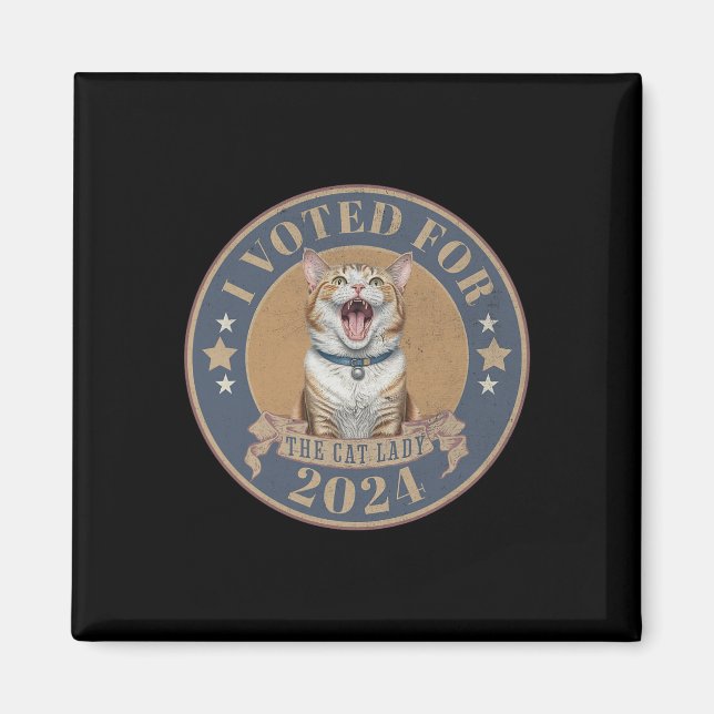 Jag röstade för hennes kamala Harris, Cat Dam Funn Magnet (Framsidan)