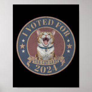 Jag röstade för hennes kamala Harris, Cat Dam Funn Poster