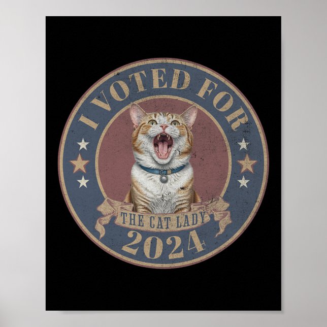 Jag röstade för hennes kamala Harris, Cat Dam Funn Poster (Framsidan)