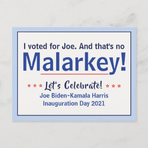 Jag röstade för Joe som inte är Malarkey Pro-Biden Vykort