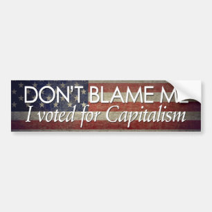 Jag röstade för kapitalism bildekal