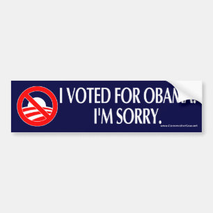 JAG RÖSTADE FÖR OBAMA. Mig SORRY. förmiddag Bildekal
