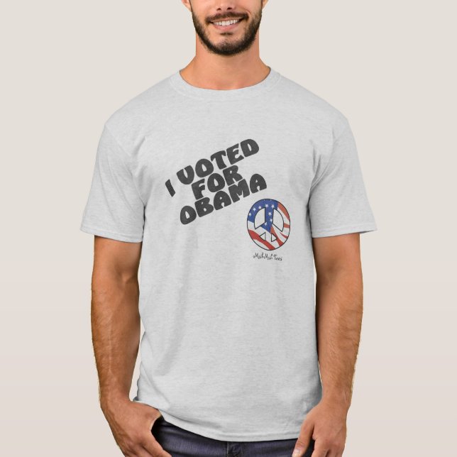 Jag röstade för Obama Tee Shirt (Framsida)
