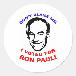 Jag röstade för Ron Paul! Runt Klistermärke