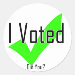 Jag röstade. Gjorde du det? Runt Klistermärke