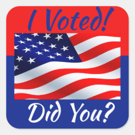 Jag röstade med Sticker Fyrkantigt Klistermärke