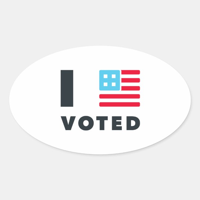 Jag röstade med Sticker Ovalt Klistermärke (Framsida)