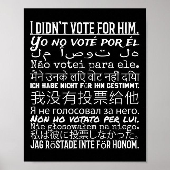 Jag röstade nej till honom - stöt mot trumpeter poster (Framsidan)