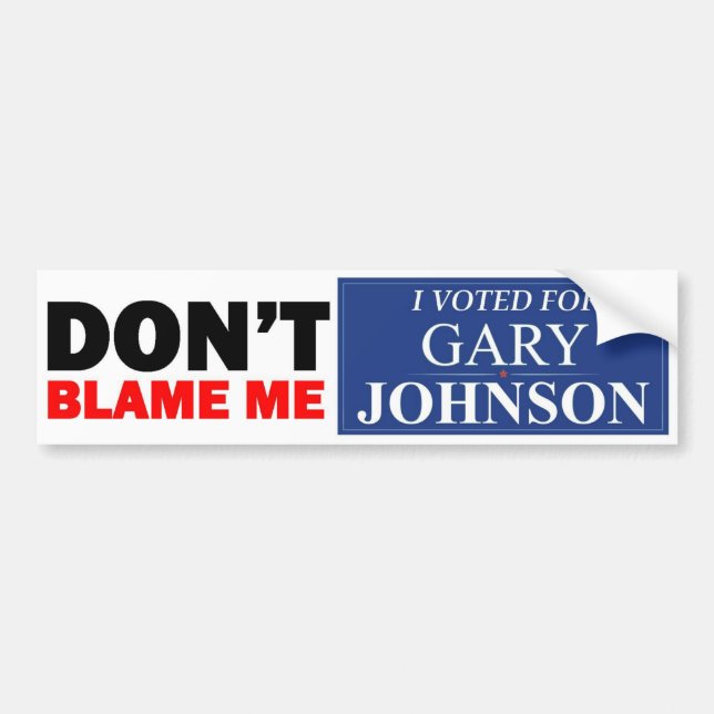 Jag röstade på GARY JOHNSON Bildekal (Framsidan)