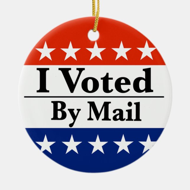 Jag röstade per post julgransprydnad keramik (Framsidan)