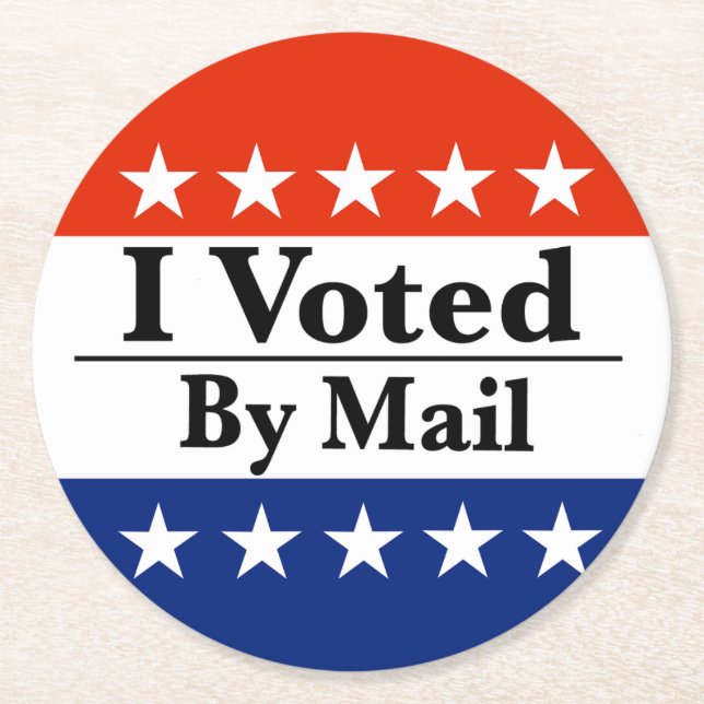 Jag röstade per post underlägg papper rund (Framsidan)