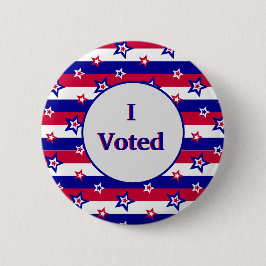 Jag röstade Röda vita och blå Stars och stripes Knapp