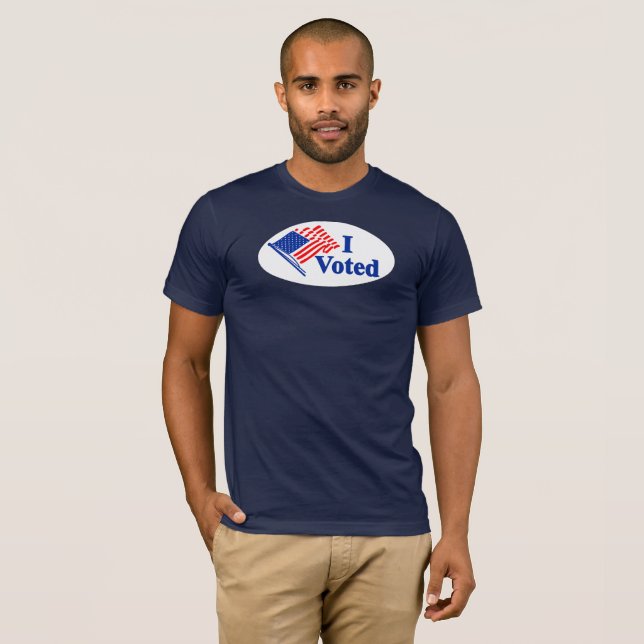Jag Röstade USA Flagga Mörk T Shirt (Hel framsida)