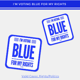 Jag röstar Blue Democrat Fyrkantigt Klistermärke
