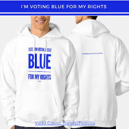 Jag röstar Blue Democrat Hoodie