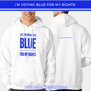 Jag röstar Blue Democrat Hoodie