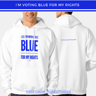 Jag röstar Blue Democrat Hoodie