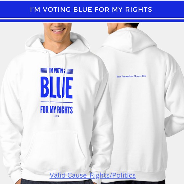 Jag röstar Blue Democrat Hoodie (Skapare uppladdad)