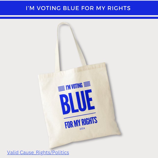 Jag röstar Blue Democrat Tygkasse (Skapare uppladdad)
