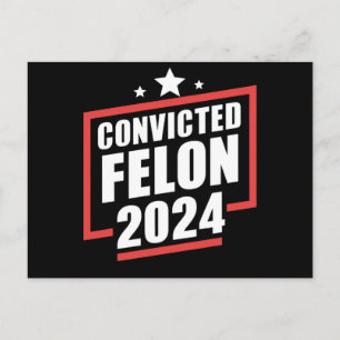 Jag röstar dömd Felon 2024 Trump Vykort