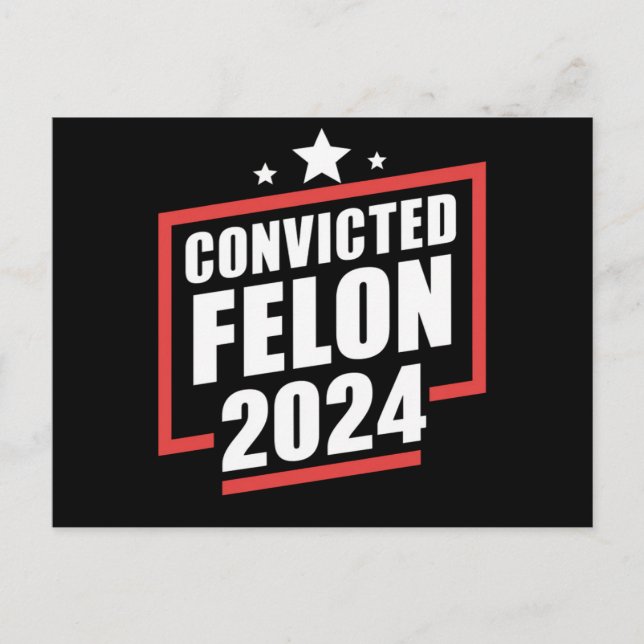 Jag röstar dömd Felon 2024 Trump Vykort (Framsida)