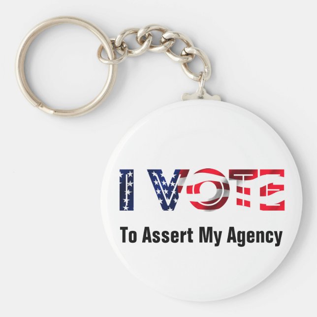 Jag röstar för att hävda min byrå 2024 nyckelring (Framsidan)