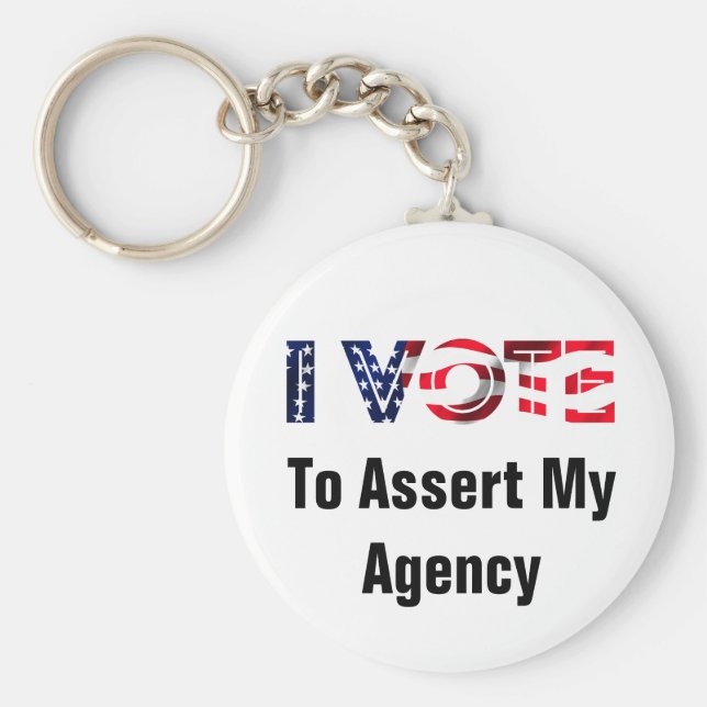Jag röstar för att hävda min byrå 2024 nyckelring (Framsidan)