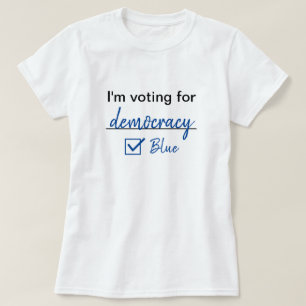 Jag röstar för demokrati Omröstning blått 2024 Val T Shirt