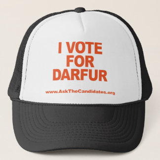 Jag röstar för den Darfur hatten Keps
