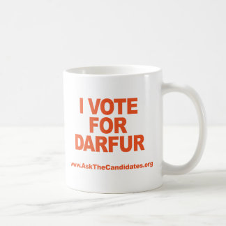 Jag röstar för den Darfur muggen Kaffemugg
