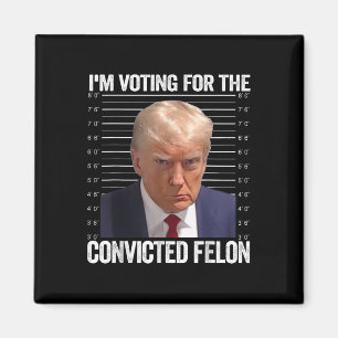 Jag röstar för den dömda felon Funny Pro Trump Magnet