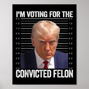 Jag röstar för den dömda felon Funny Pro Trump Poster