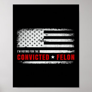 Jag röstar för den dömda felon Funny Pro Trump Poster