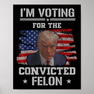 Jag röstar för den dömda felon Funny Pro Trump Poster