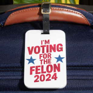 Jag röstar för den dömda felon Pro Trump 2024 Bagagebricka