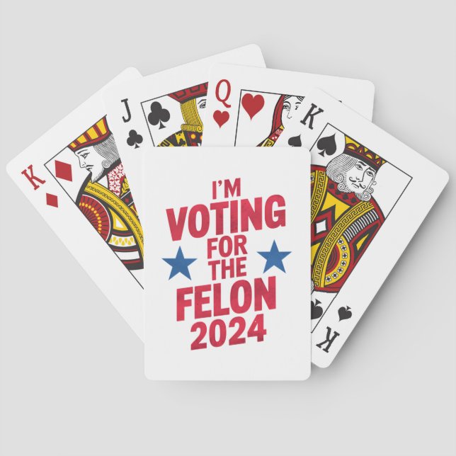 Jag röstar för den dömda felon Pro Trump 2024 Casinokort (Baksidan)