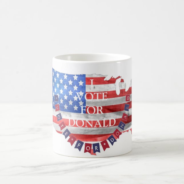 Jag röstar för Donald Trump Republican American Fl Kaffemugg (Center)