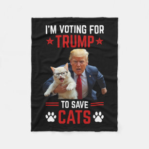 Jag röstar för en sväng till Spara Cats Trump 2024 Fleecefilt