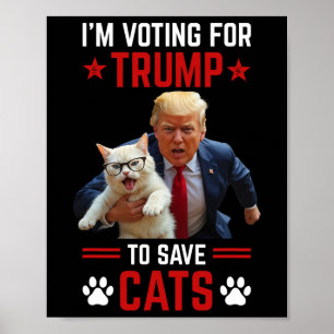 Jag röstar för en sväng till Spara Cats Trump 2024 Poster