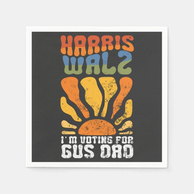 Jag röstar för Gus Pappa Harris Walz-valet Pappersservett (Framsidan)