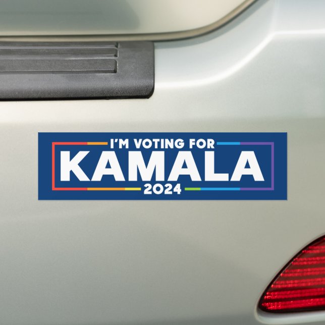 Jag röstar för Kamala 2024 LGBTQ Bildekal (På Bil)