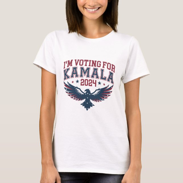 Jag röstar för Kamala 2024 Patriotic Eagle T Shirt (Framsida)