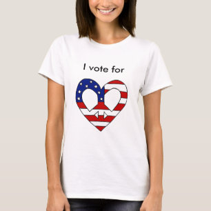 Jag röstar för Kärlek och fred i USA T-shirt
