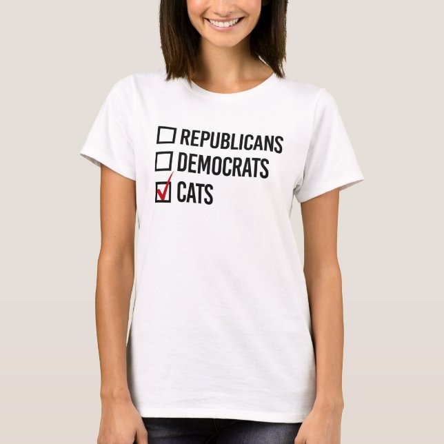 Jag röstar för katter t shirt (Framsida)